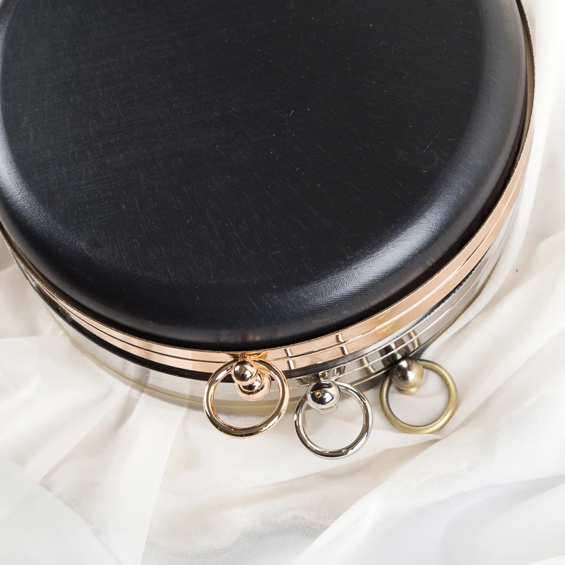 18cm Metal Clasps Dinner Round Box Purses Frame Handles for DIY Handbags Kiss Twisted Lock Buckle Tone Bag Accessories