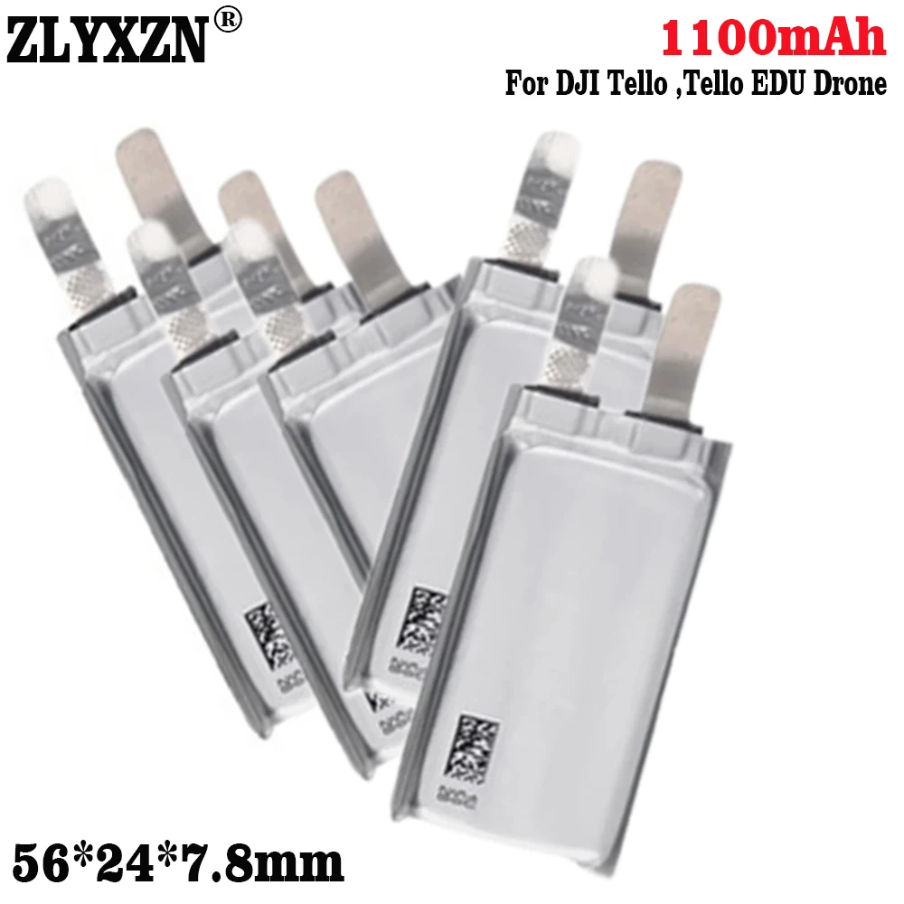 1-12pcs  782456 New 3.8V Max 4.35V 1100mAh Li-Polymer DIY Replacement Flight Battery Cell For DJI Tello ,Tello EDU Drone