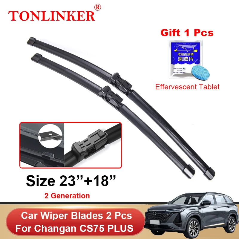 

TONLINKER Wiper Blades For Changan CS75 PLUS 2 GEN 2022 2023 Car Accessories Front Windscreen Wiper Blade Brushes Cutter Goods