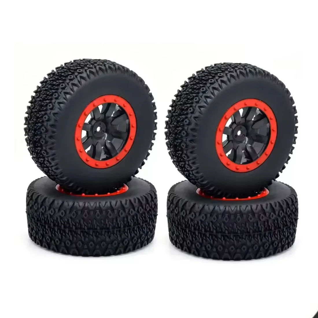 ZD Racing 4 pièces 110 pneus à chenilles courtes avec anneaux tout-terrain pour les amateurs de camions à chenilles courtes modèle 727
