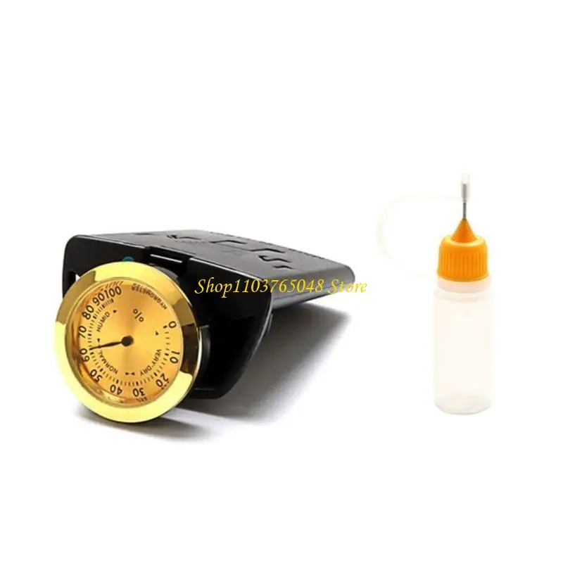 R53E 2-in-1 Small Hygrometer Guitar Humidifier Hygrometer Humidity Care System for Ukulele Guitar for Case Instrument Care