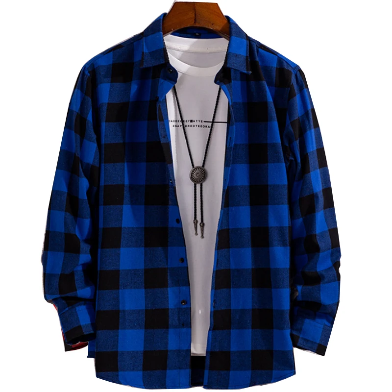 High quality cotton spring and autumn new business casual men\'s long sleeved shirt plaid fashion slim fitting and non ironing