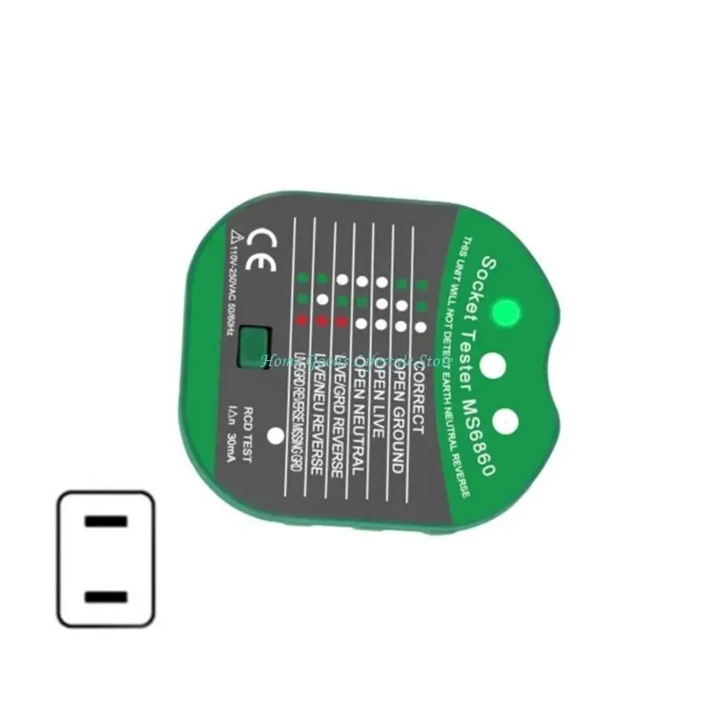 E74E 자동 전자 RCD 플러그 테스터 테스터는 중립 누출을 감지하고 가정 및 사무실 사용을위한 적절한 소켓 배선을 보장합니다.