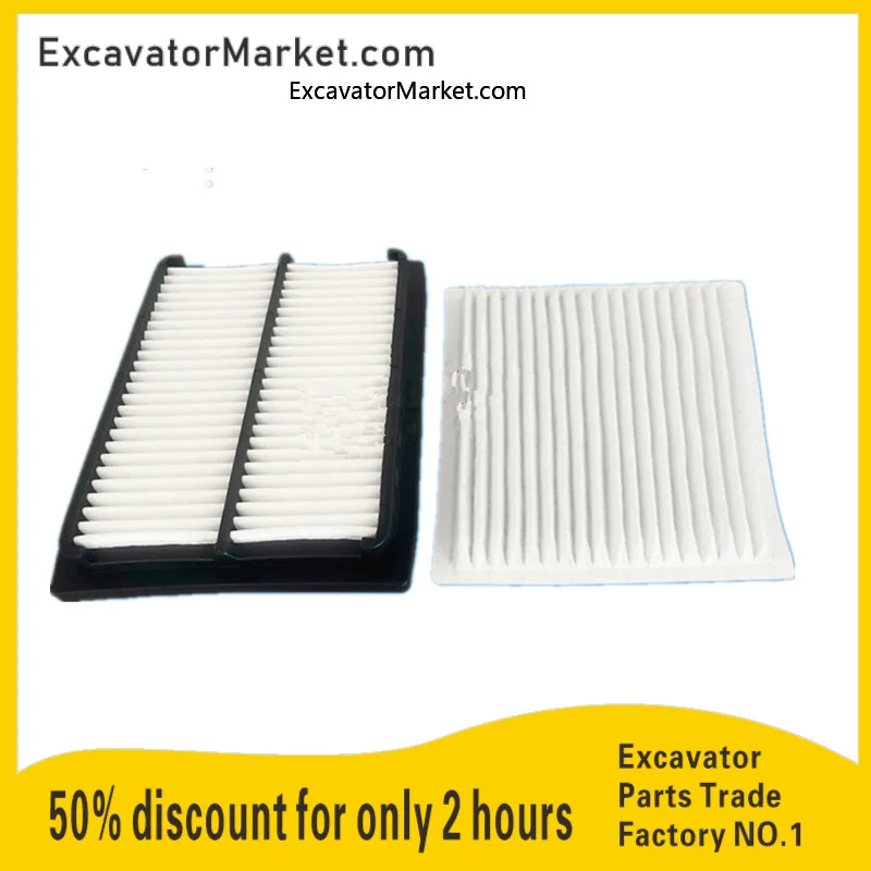 For Sany SY115 135 205 215 235 285-8-9 built-in external air conditioning filter element filter Excavator Spare