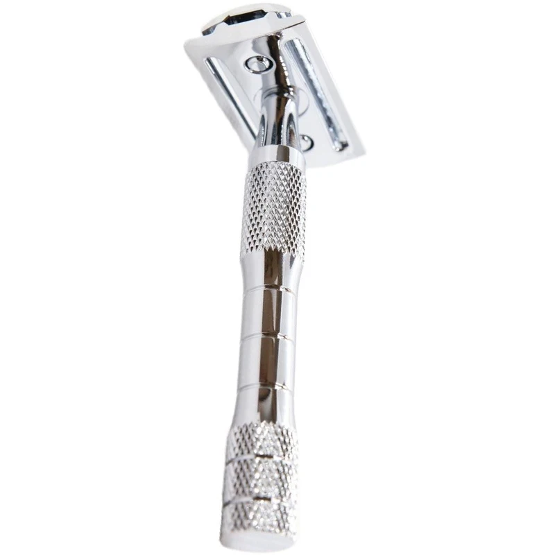 Yaqi хромированный цвет, безопасная бритва для влажного бритья с двойным лезвием, подарочная бритва, стальная бритва, мужские средства для бритья