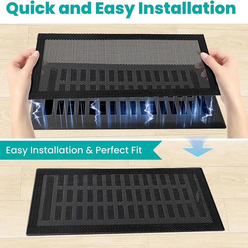 Floor Vent Covers 4X10inch Magnetic - 10 Pack Air Vent Filters Mesh Screen Dust Filter Vent Register Deflectors For Home