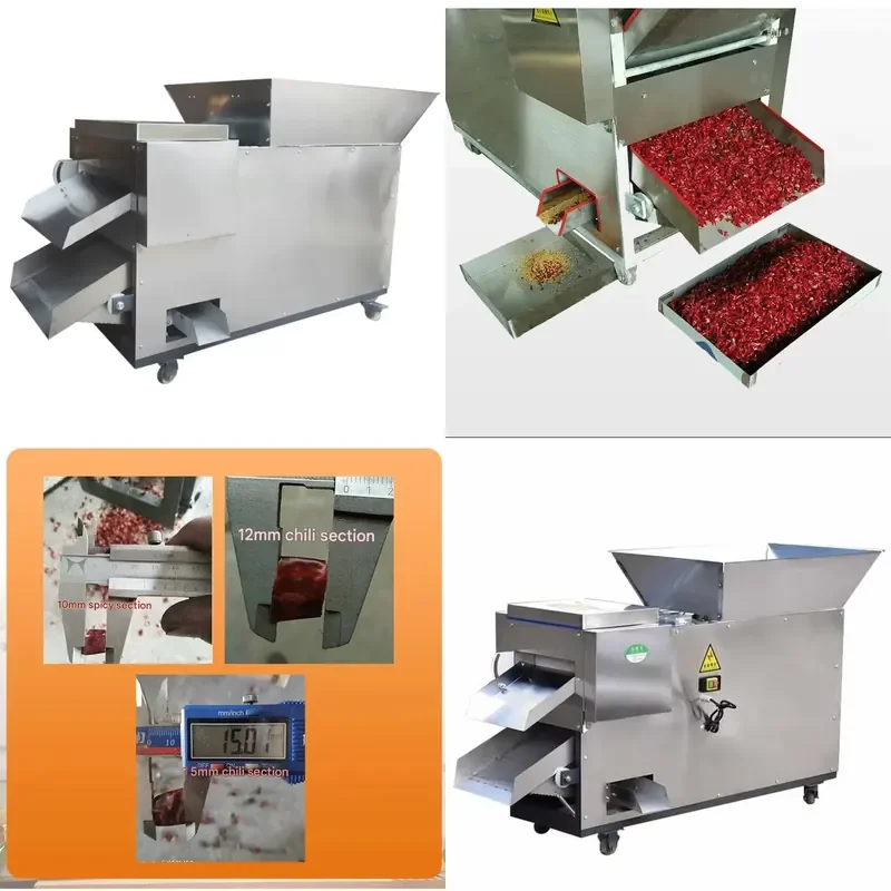 for Industrial Vegetable Cutter Dry Chilli Seeds Remover Machine for Vegetable Processing Plant Shredded Red Pepper Hot