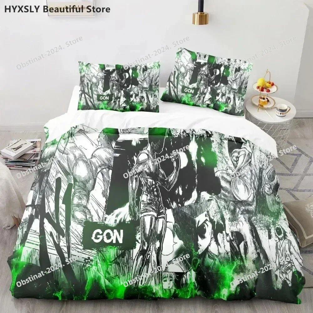 Hunter X Hunter Комплект постельного белья японского аниме с принтом, одиночное одеяло, пододеяльник, наволочка, комплекты из 3 предметов, размер для детей и взрослых
