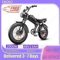 Emoko C93 Electric Bike 2000W Dual Motor 48V23AH Battery Adult E-bike 20*4.0 Inch Fat Tire Hydraulic Brake Snow Electric Bicycle