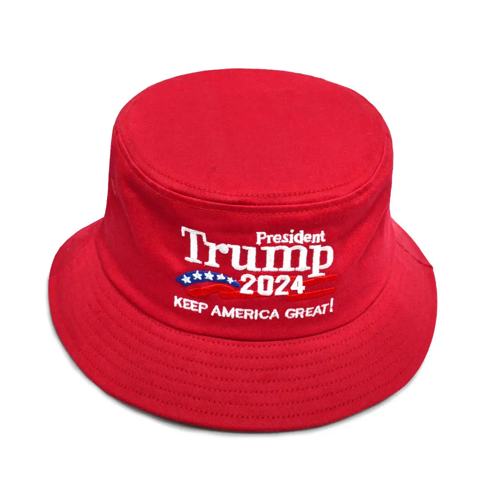 Cotton Embroidered Trump 2024  Unisex Sun Hat Outdoor Donald Trump Travel Fishing Trump Bucket Hat Hat