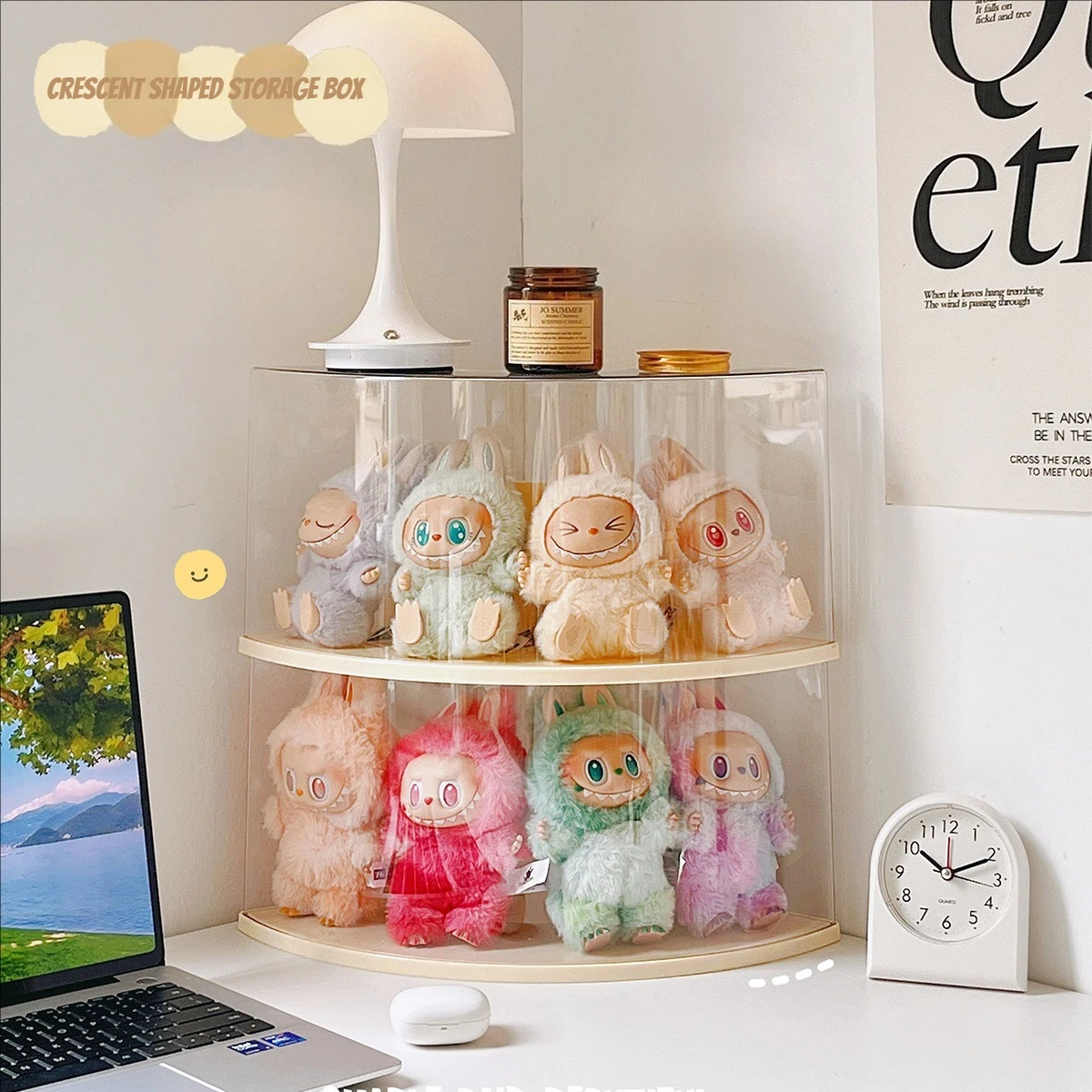 

New Doll Display Box Transparent Bubble Series Vinyl Pulling Cloth Plush Doll Handmade Blind Box Storage Display Stand