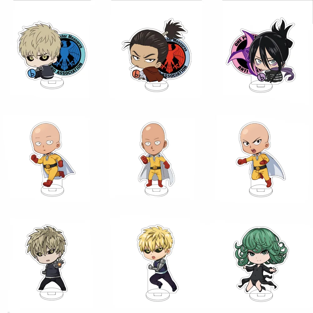 10CM Anime ONE PUNCH MAN  Figure Stand Model Saitama/Genos/BLAST/Tatsumaki  Cute Desk Decor Standing Sign Gifts