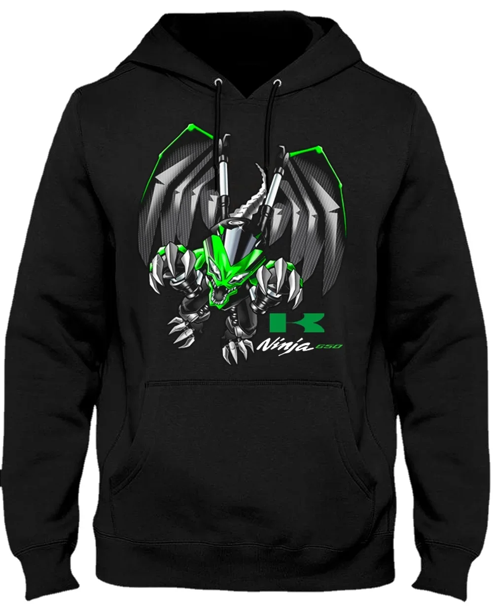 Japanese Ninja 650 Motorcycle Flying Dragon Inspiration Pullover Hoodie Comfortable Cotton Casual Mens Sweatshirts Streetwear