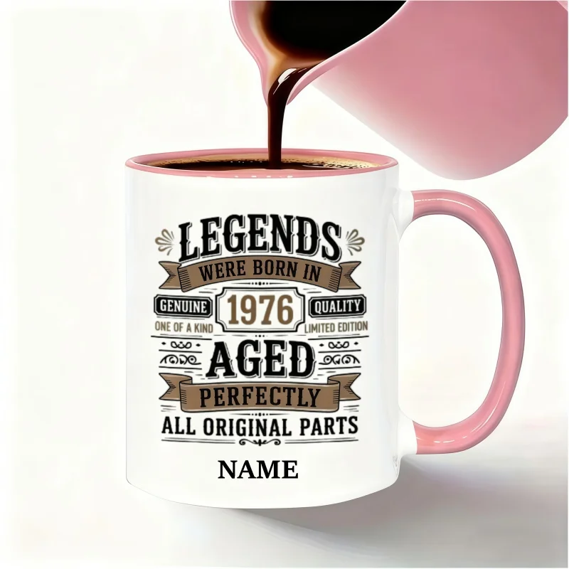 Personalized 1976 Birthday Mug - Custom Name Coffee Cup with 