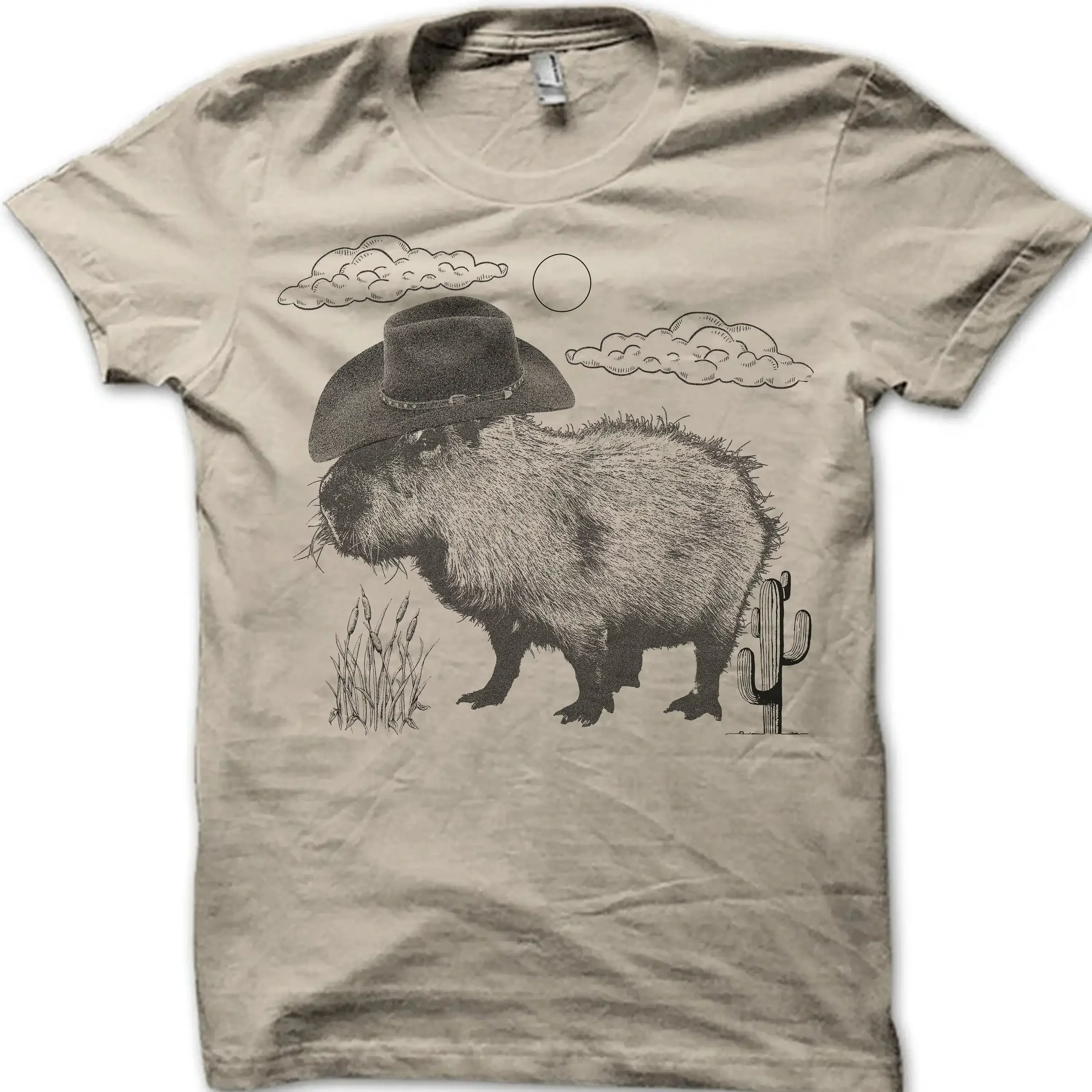 Capybara T Shirt RodenT Funny for Kids Cute Mouse Cowboy RaT Vintage Western Theme