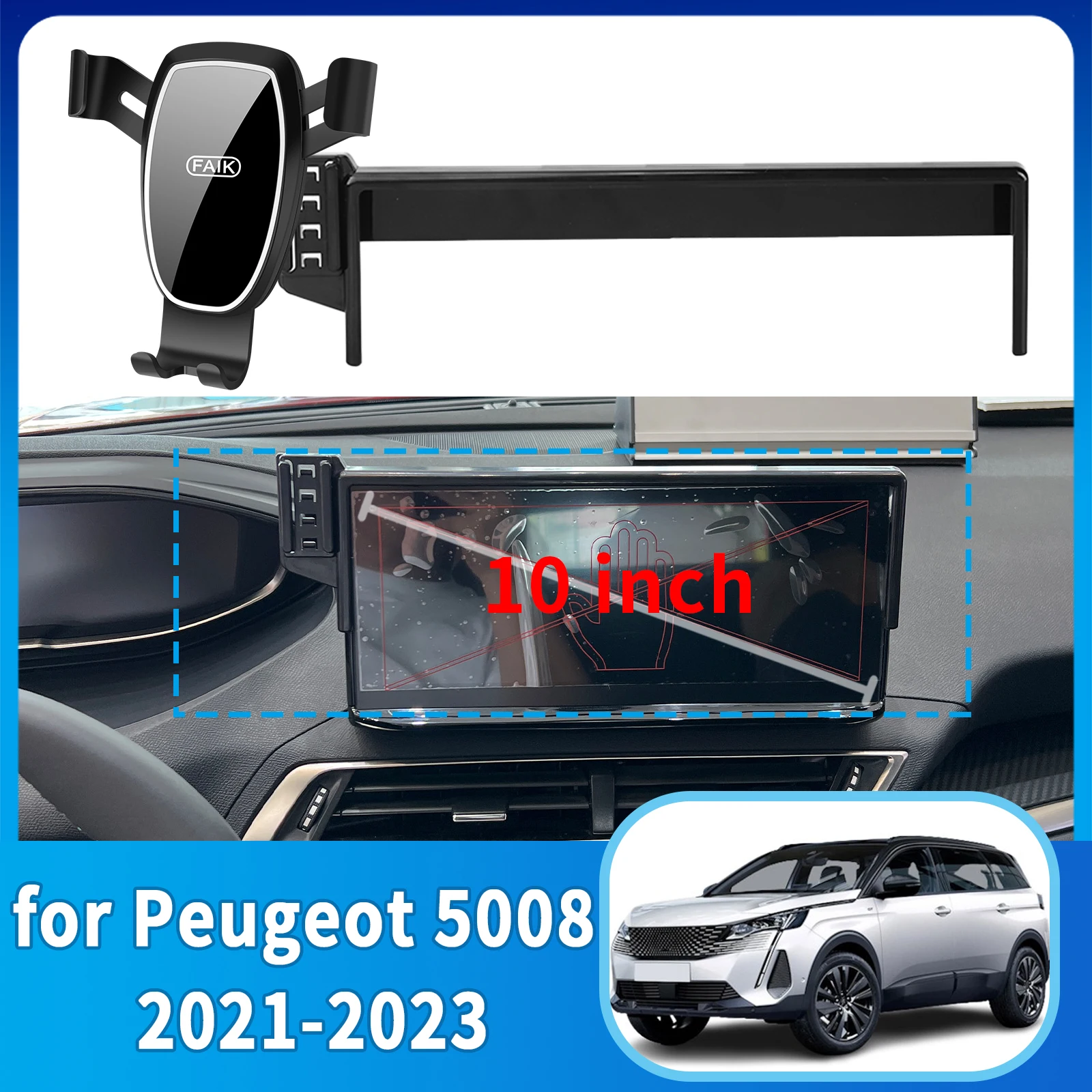 

fit for Peugeot 5008 2021 2022 2023 ​​Anti-Shake Screen Base Phone Holder Mount Stand ​​ Dedicated Car​​ accessoires