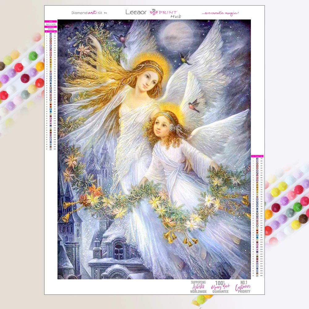 Diamond Painting Divine Angel Cross Stitch Kits Diamond Embroidery Full Drill Mosaic Cartoon Pictures 5D DIY Wall Art Home Decor