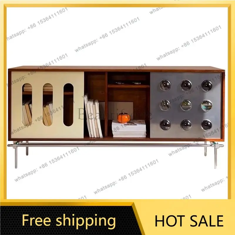 FG medieval side cabinet small apartment hole board coffee shop optical axis bookcase