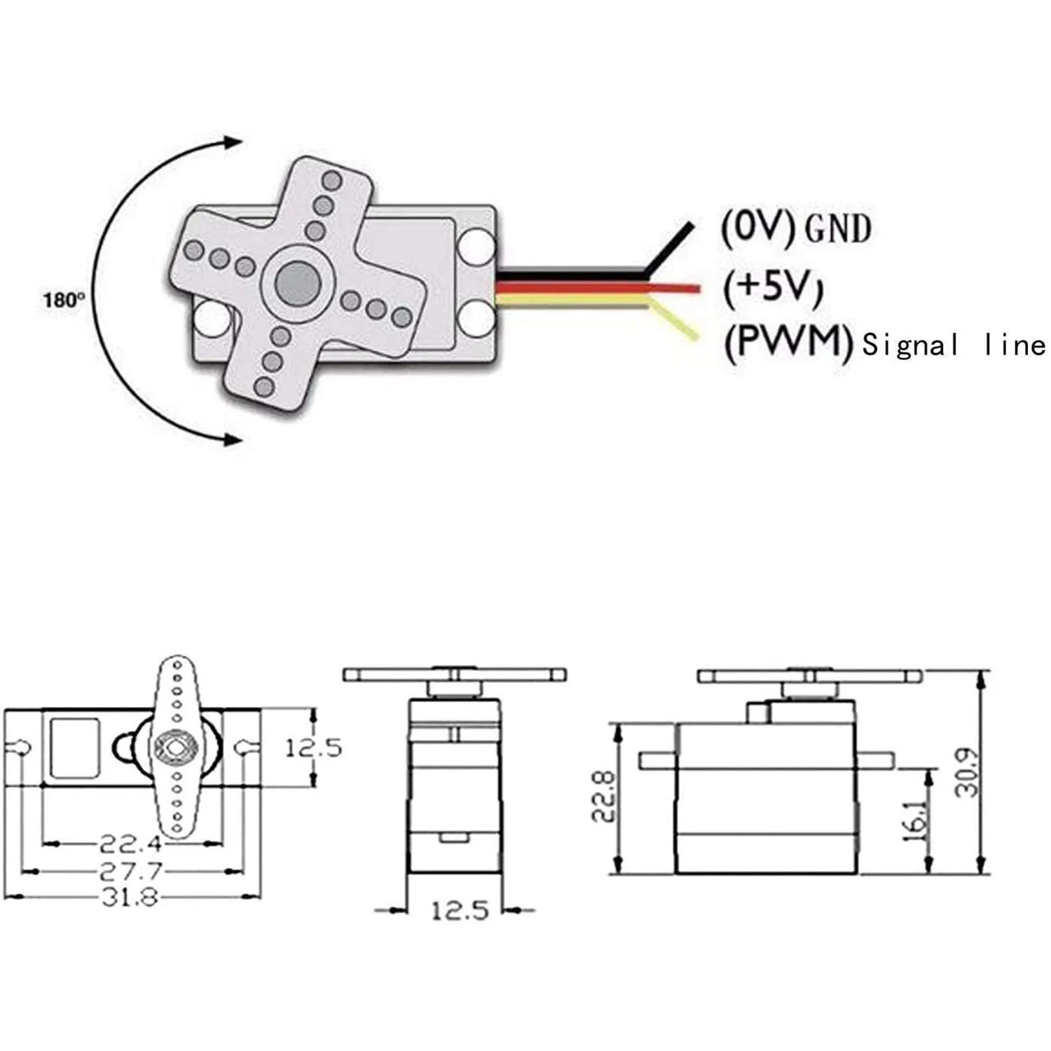 10pcs SG90 9G micro servo motor kit  used for robot arm RC/hand/walking, helicopter aircraft automobile ship cable control