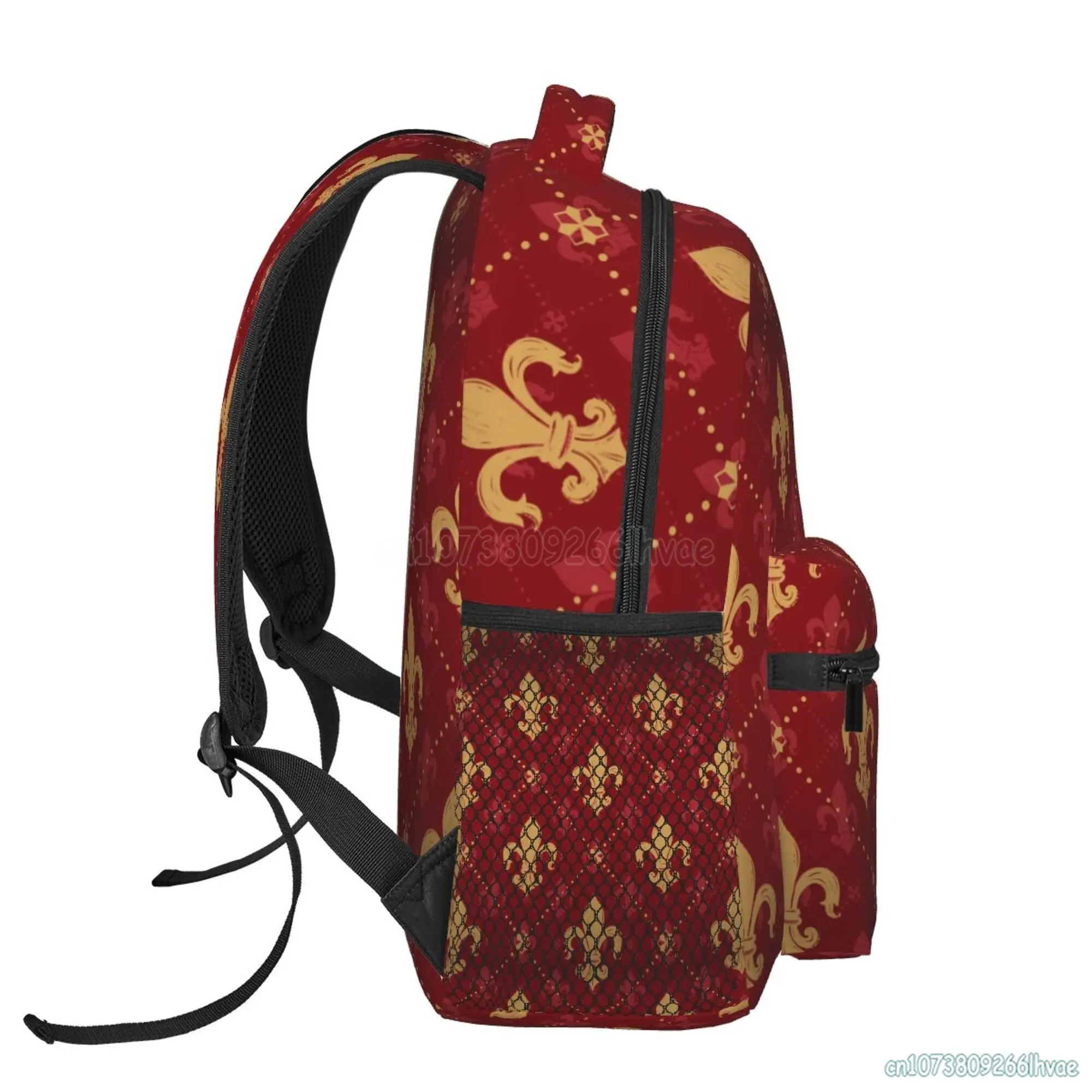 Fleur De Lis w kolorze Royal Gold brązowy plecak Unisex moda na co dzień torba podróżna Laptop plecak torby szkolne dla chłopców dziewczynek