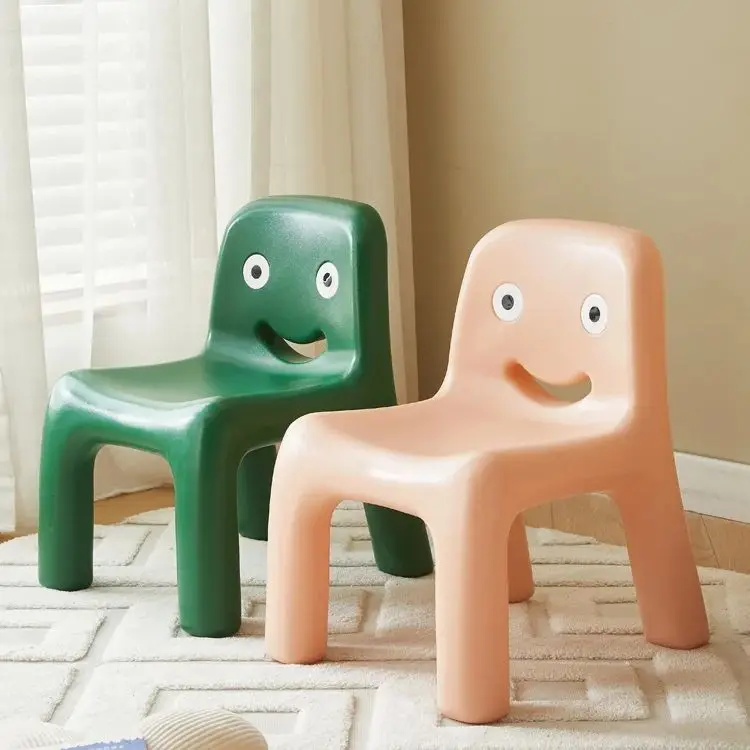 

Nordic Creative Chair Learning Cute Backrest Low Stool Bench Household Backrest Ottomans Stool Living Room Furniture PE Plastics