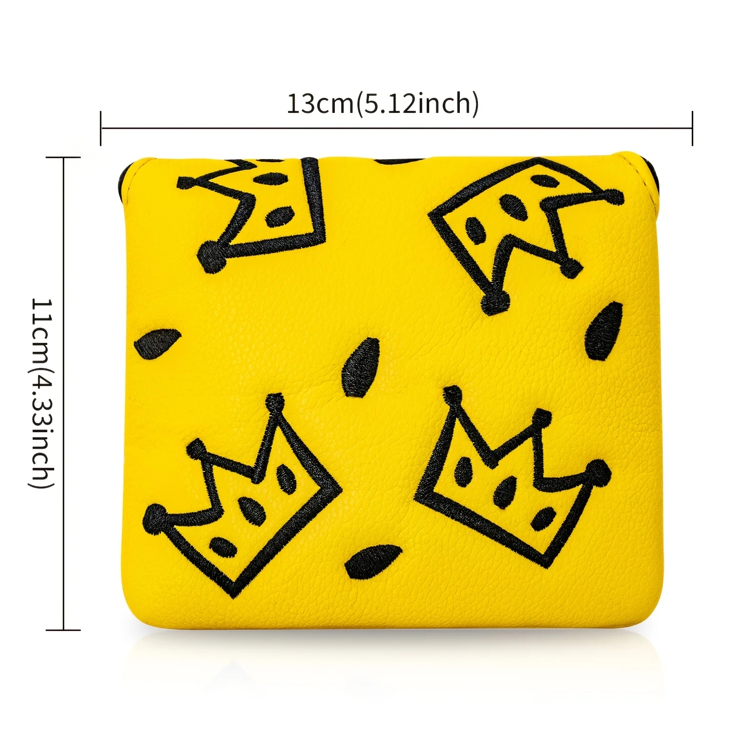 1pc Golf Mallet Putter Cover with PU Shell & Soft Lining - Cheese Crown Pattern & Embroidery Suitable for Most Brands view 6