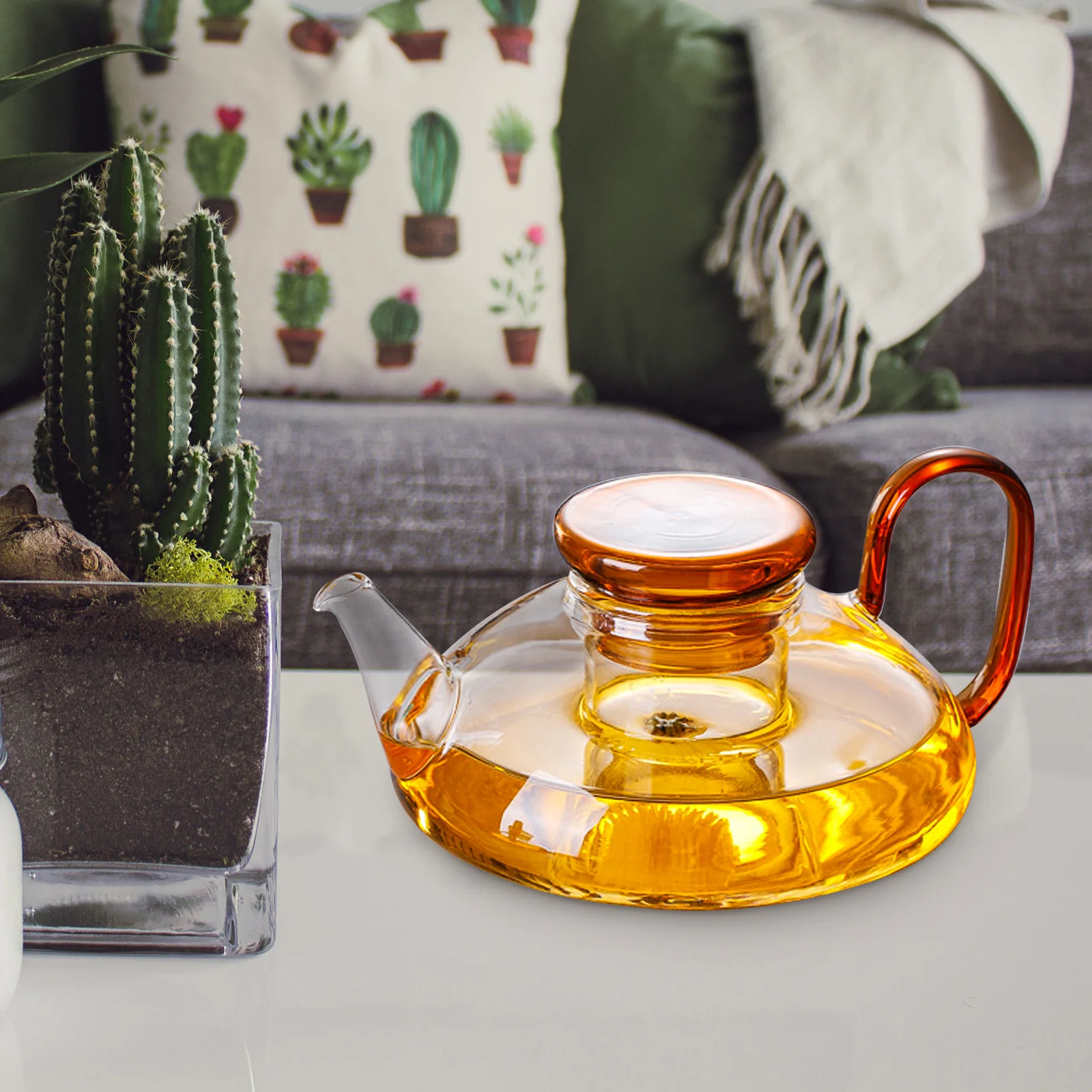 

Japanese Style Glass Teapot Household Coffee Pot with Fine Filter for Easy Pouring and No Dripping Kitchen Tea Kettle for Home