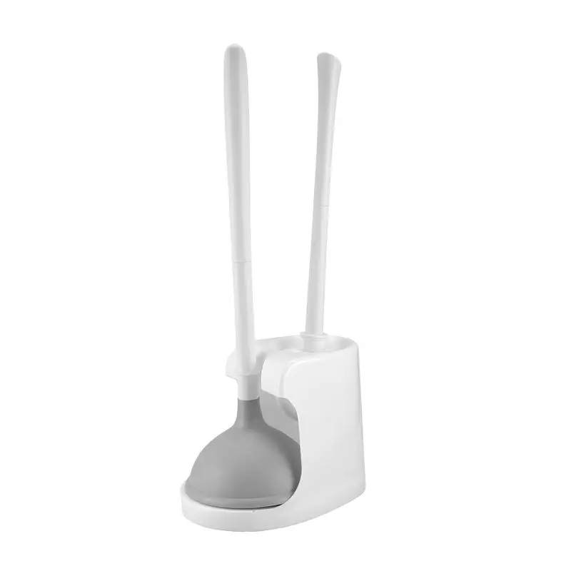ABSJ-Toilet Plunger And Brush 2-In-1 Toilet Bowl Brush Plunger Set With Holder For Bathroom Cleaning Tools Combo With Stand view 3