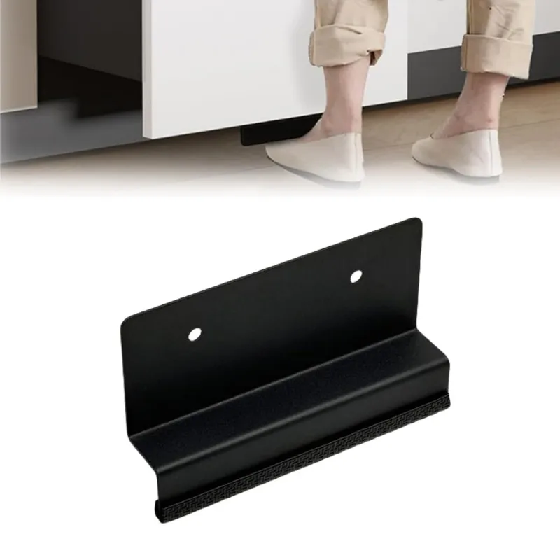 Cabinet Foot Pull with Collision Protecting Jacket Touchless Opener for Drawers, Bins Junk Drawer Cabinet Feet Handle Plate