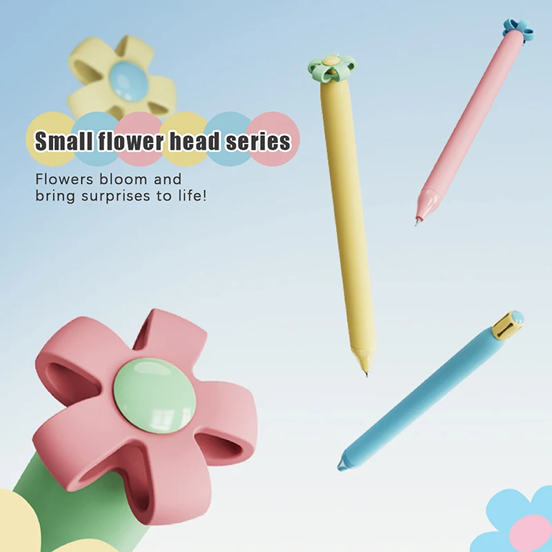 

1/4 шт., креативная маленькая кнопка в форме цветка, 0,5 мм, черная ручка для викторины/подарочная ручка/канцелярские принадлежности/ручка для подписи