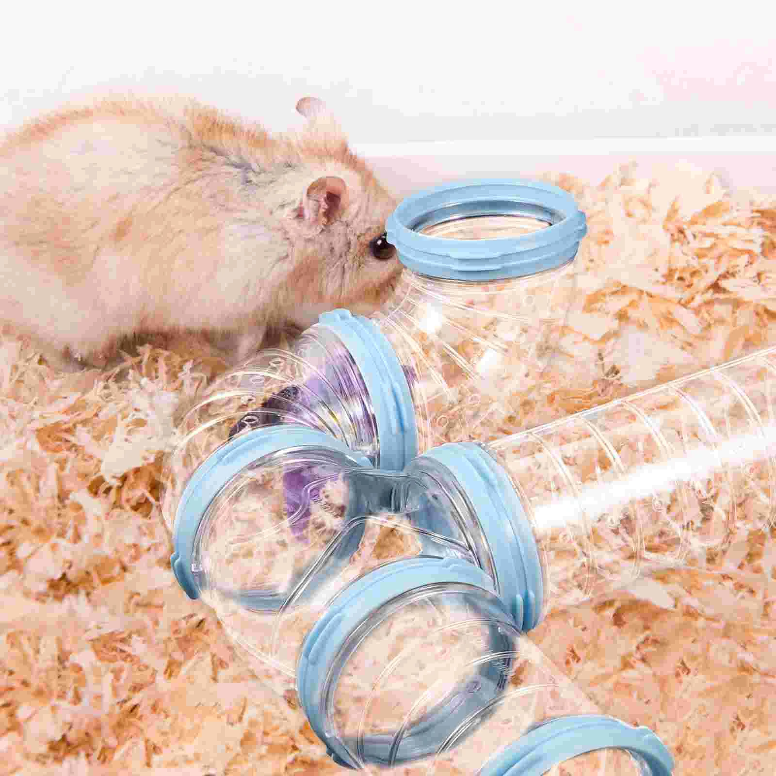 2 Sets Clear Tubes Tunnels Hamster Toy Pipe Cage Accessories High Class Plastic Safe Small Pets Guinea