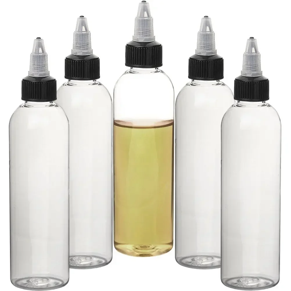 5pcs 30/60/120ml PET Empty Transparent Plastic Dropper Bottle E Liquid Oil Vape Container  with Twist Cover Cap Lids