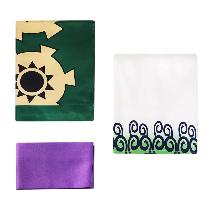 الأخضر رورونوا زورو كيمونو تأثيري زي للهالوين ، زي أنيمي ، بطانة شعر مستعار ، حزام ملابس خارجية ، بدلة الكبار