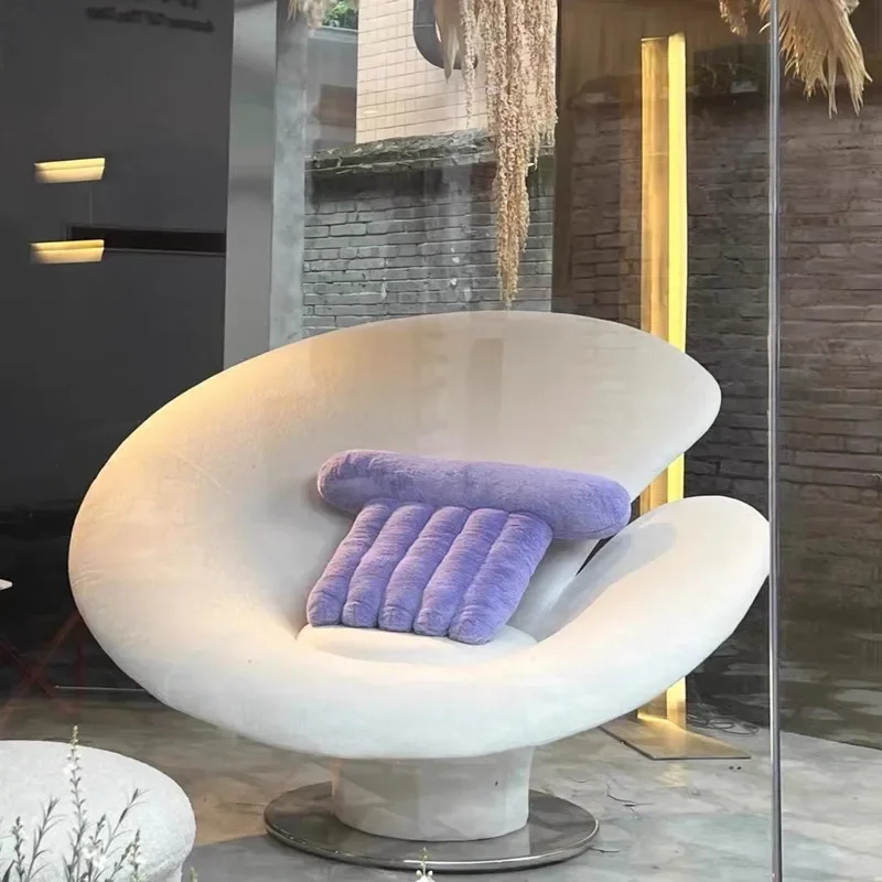 Italian fiberglass leisure chair art calla lily flower seat creative light luxury Ganoderma lucidum chair