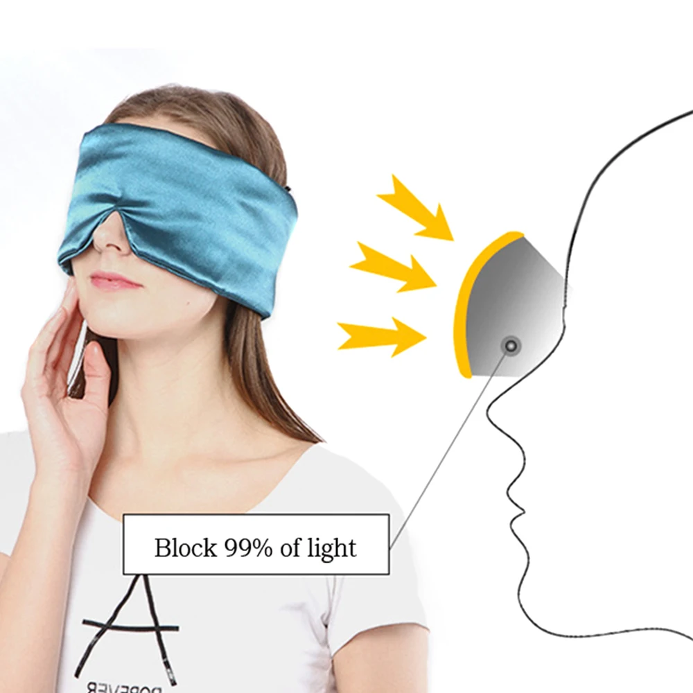 Satin Eye Mask Shading Sleep Eye Mask Eyepatch Travel Relax Cover Eyeshade Sleeping Aid Eye Mask Eye Care Tools with Earplugs