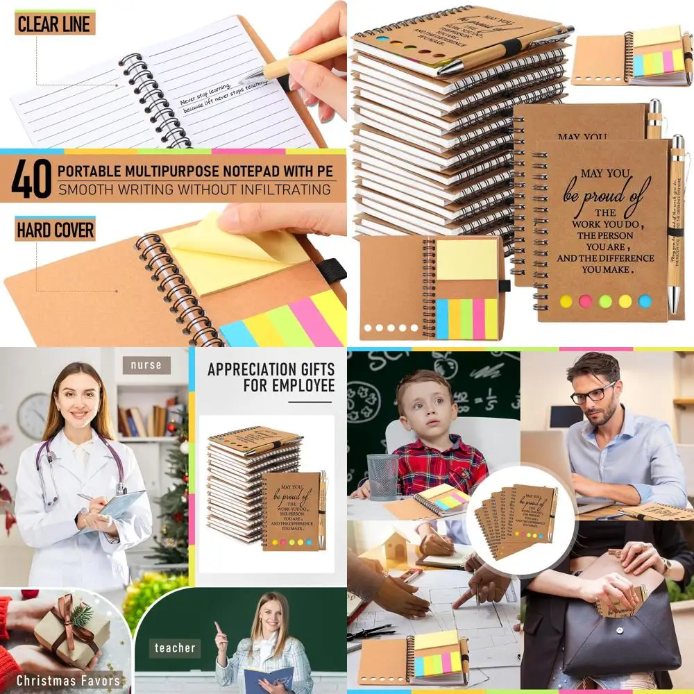 

Bulk Inspirational Notebooks & Motivational Pens: 40 Sets for Team, Teachers, Nurses & Office