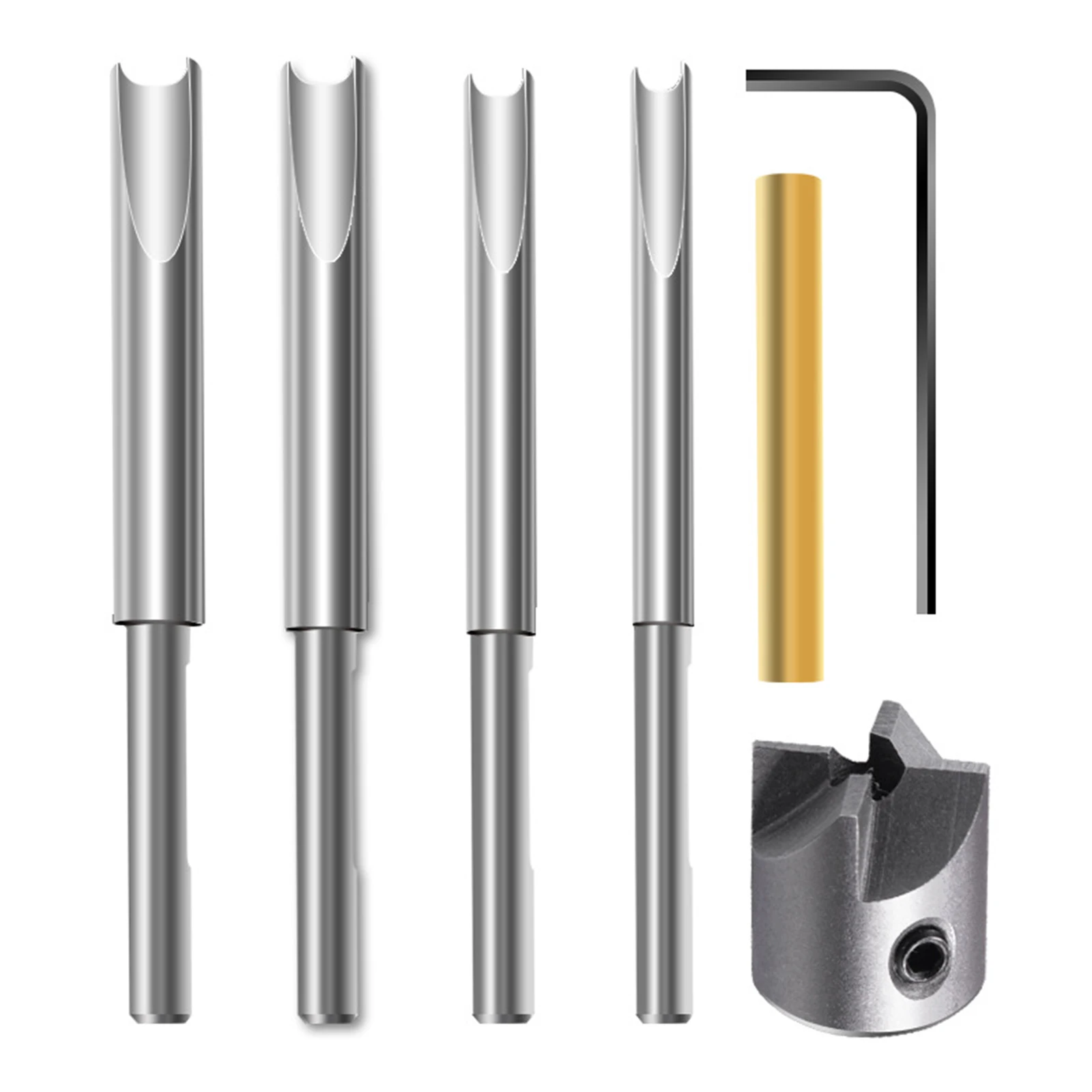 4 Tooth Wood Turning Kit Making Reamer Tool High Speed Steel Milling Cutter Woodworking Tools Pen Barrel Mill Trimmer Set