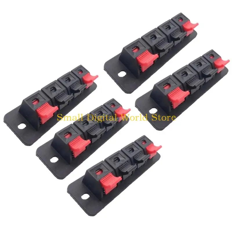 77UB Spring Loads Speaker Terminal Clip 4Pin Plastic Auditory Connectors for LED Aging Tests Quick Connection Wiring Solution