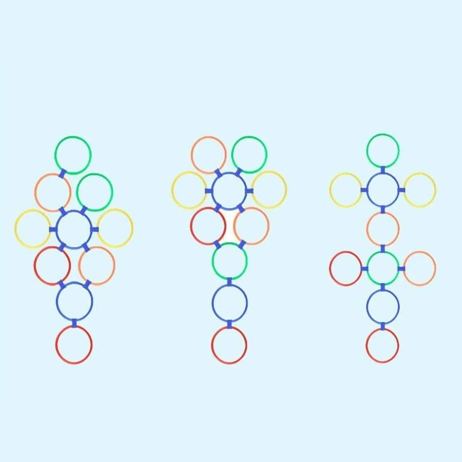 Agility Rings Set Colorful Training Jump Hoops PP Material Toy for Kids Outdoor Sports and Family Games