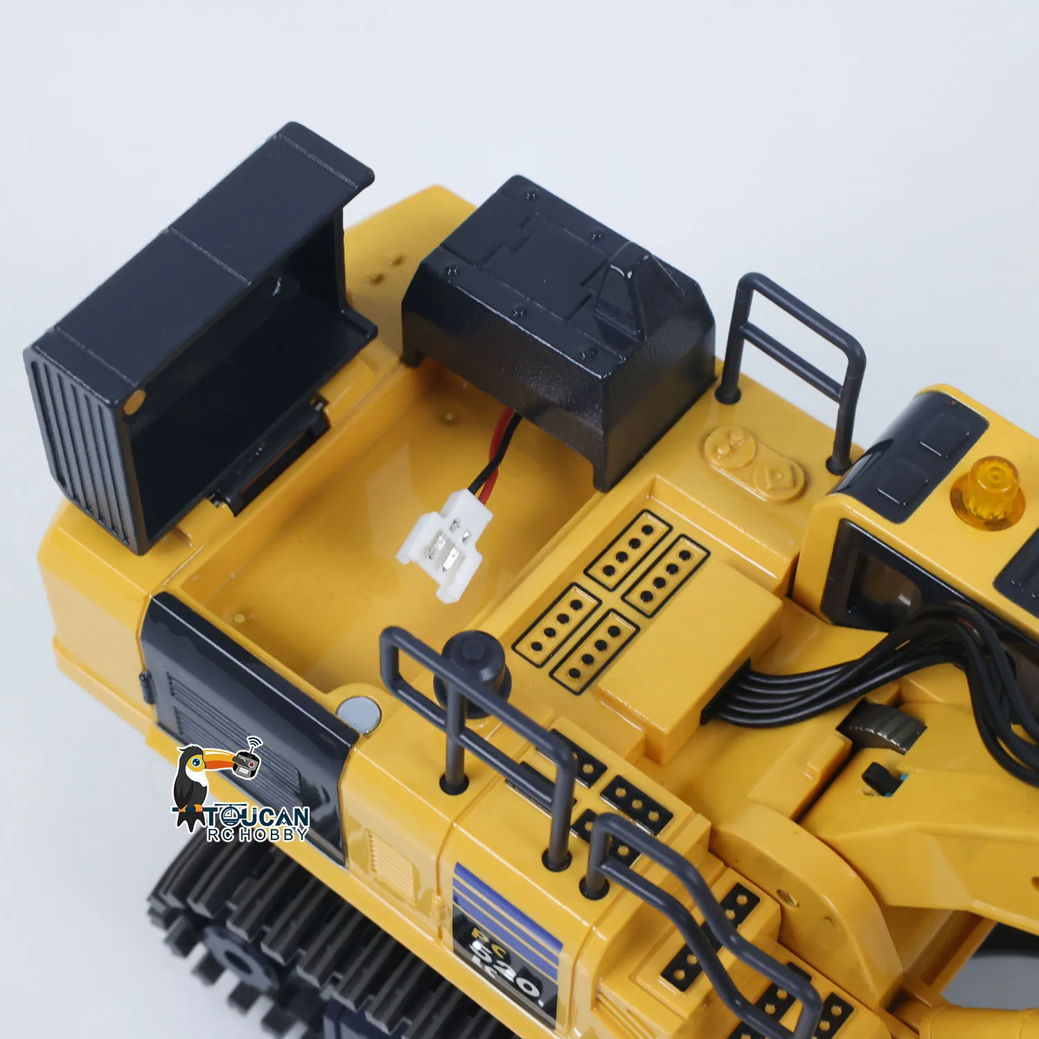 1/50 mini escavadeira rc pc520 levantamento elétrico rádio controle escavadeira engenharia veículo metal faixas luzes brinquedos de som para meninos