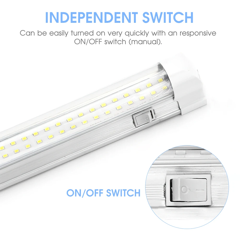 72 LED 12V Car Interior Light LED Strip Bar Lamp 4.5W Tube Under Cabinet Light with ON/Off Switch for Caravan Van Boats Trucks