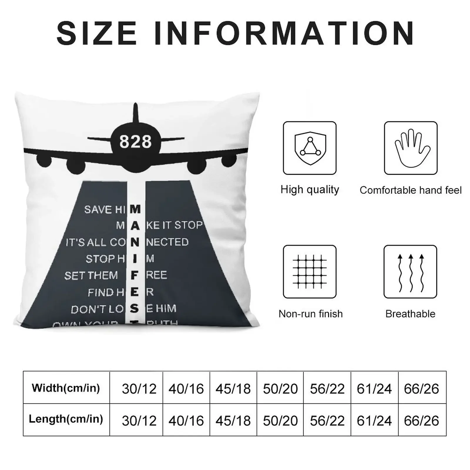 Flight 828 Manifest Throw Pillow Pillowcases Cushion Covers Sofa Christmas Pillow Covers pillow