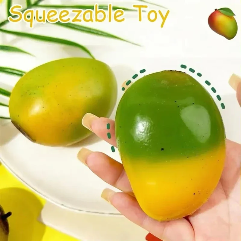 Color Changing Mango Squishy Fidget Toy Soft ASMR Sensory Squeeze Ball Sensory Fidget Toys Photochromic Stress Relief For Adults image 5