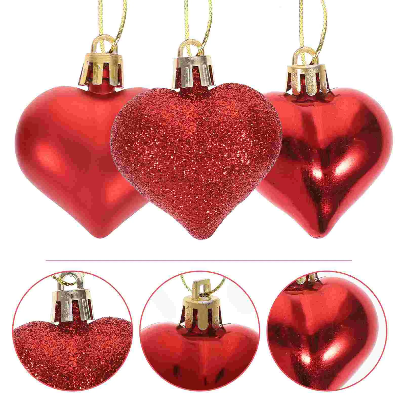 

24 Pcs Card Box Love Ball Pendant Baby Outdoor Christmas Decoration Plastic Hearts