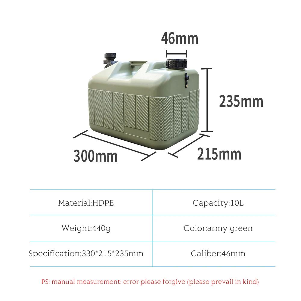 

Camping Outdoor Storage Bucket 10L Food Grade Automotive Recycle Non-Corrosive Sturdy and Durable Adjustable Faucet