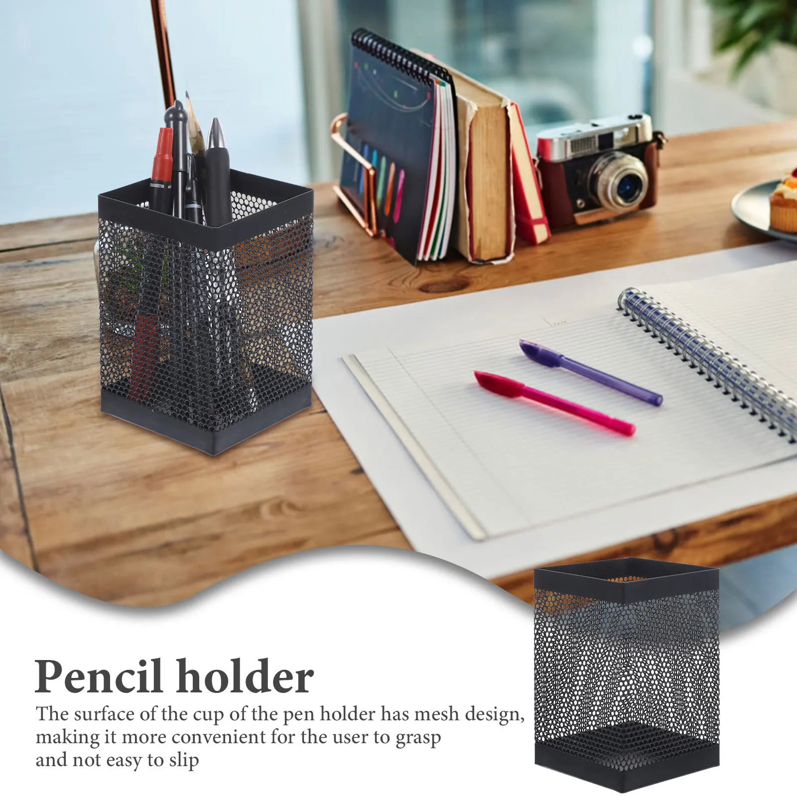 Metal Pen Organizer Mesh Design Portable for Bedroom Study Room Office Desk Accessories Storage Marker Holder for Wall