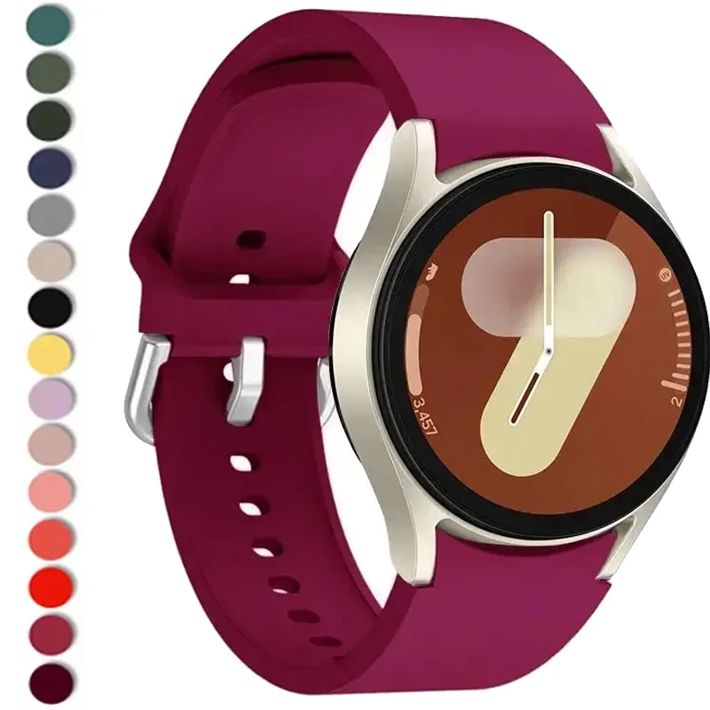 20 mm Original-Silikonband für Samsung Galaxy Watch 7 6 5 4 44 mm 40 mm Metallschnalle Band 6 4 Classic 47 mm 46 mm/5 Pro 45 mm Correa