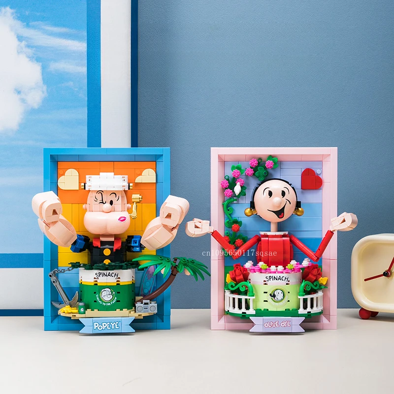

Printmaking Series 3D Assembly Popeye Toy Building Blocks Puzzle Cartoon Mural Toy Gift Small Particle Building Blocks