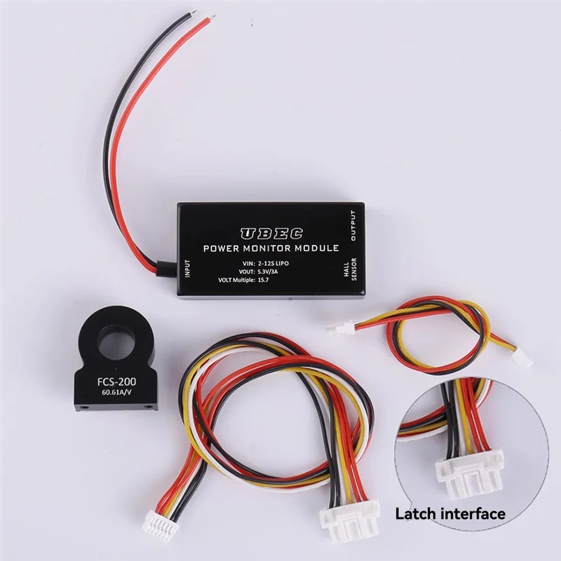 Pour PIXHAWK/Pixraptor/PX4 série Module de moniteur d'alimentation avec capteur Hall 200A haute tension 12S pour Drones GHS1.25 verrouillage Inte