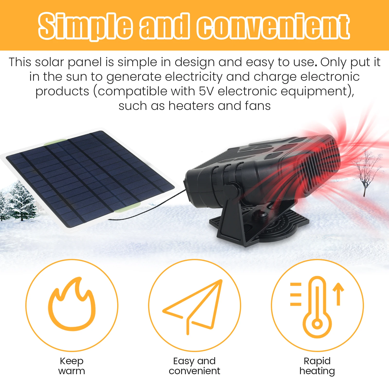 Solar Power Fan with Battery Portable Exhaust Fan Space Saving Solar Panel Fan Kit Easy to Use Outdoor Solar Fans Versatile